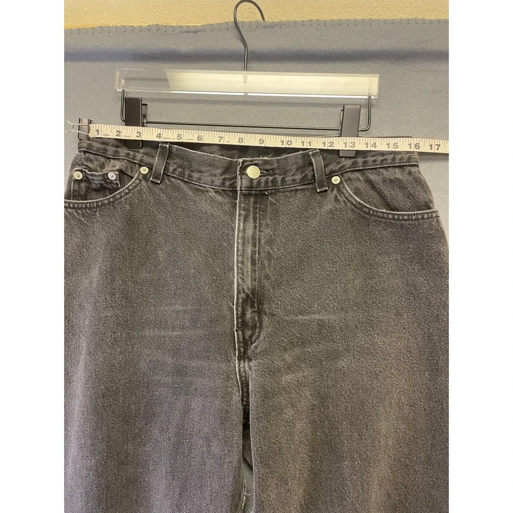 Vintage Faded Glory Relaxed Tapered Jeans 30x27 Faded Black Denim 90s‎ Grunge